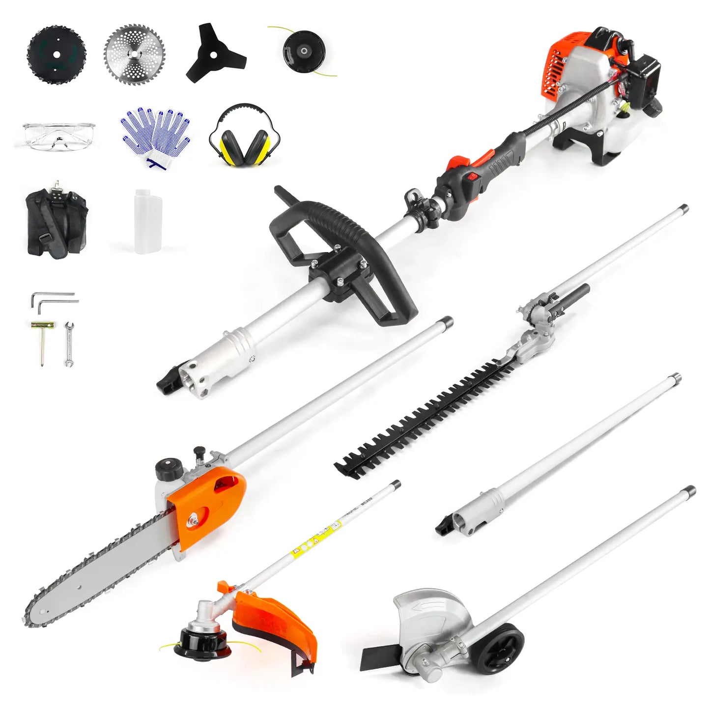 Transform Your Lawn Care with the NEOTEC 5-in-1 Multi-Functional Trimming Tool Set - String Trimmer, Hedge Trimmer, Brush Cutter, Edger, and Pole Saw