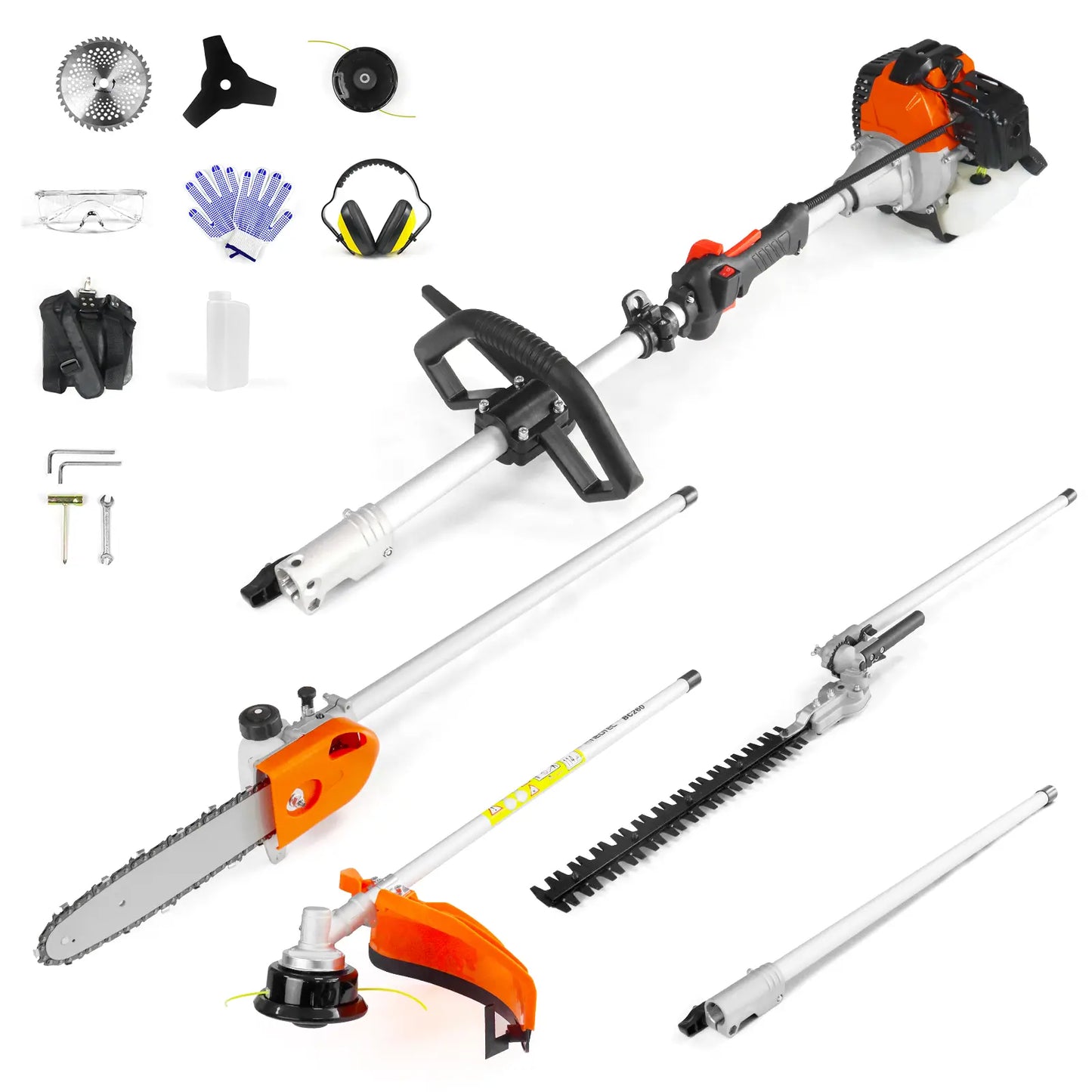 Transform Your Lawn Care with the NEOTEC 5-in-1 Multi-Functional Trimming Tool Set - String Trimmer, Hedge Trimmer, Brush Cutter, Edger, and Pole Saw